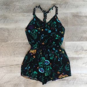 Black Floral Romper
